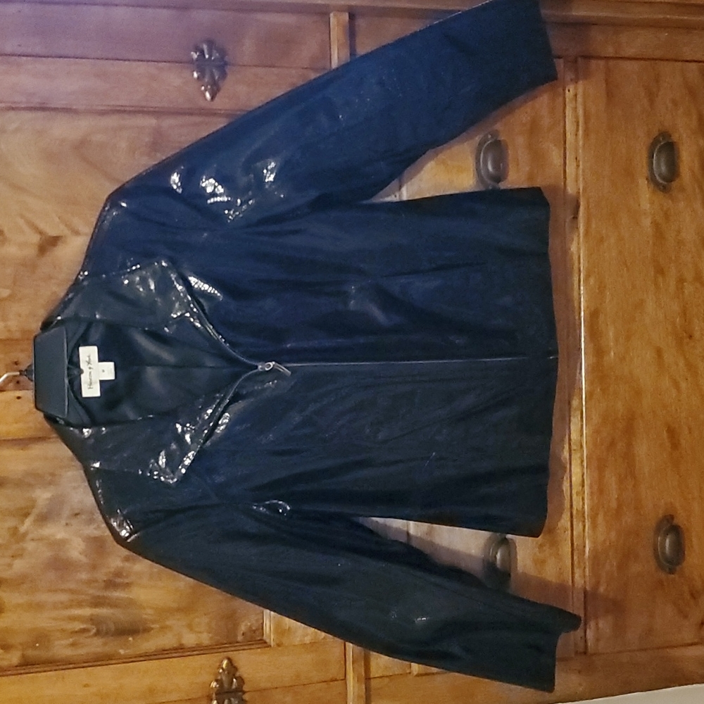 Preston & York Black Leather Jacket, Size M